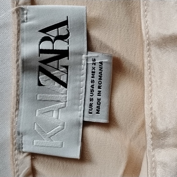 Kaia Gerber X Zara Limited Edition Satin Effect Mini Dress S Champagne - Picture 4 of 9